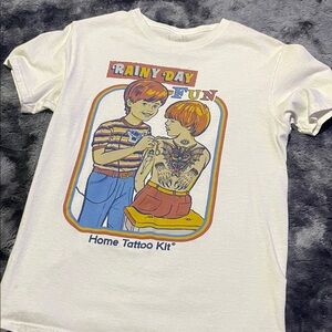 Threadless White Tee with Colorful Graphic